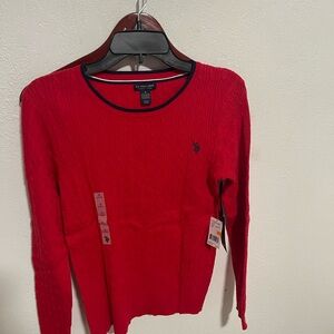 U.S. Polo Assn. Racing Red Cable Knit Sweater